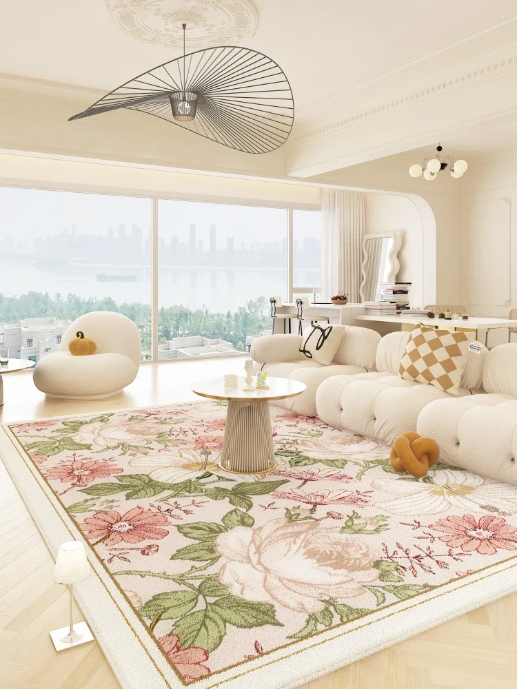 VIKAMA Living Room Carpet Art Beautiful Floral carpet Comfortable soft Bedroom Carpet Girl Room Decoration CloakRoom Home carpet