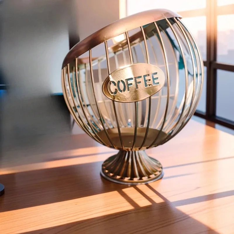 

Metal Tilted Storage Basket Creative Stainless Holder for Coffee Capsules Milk Balls Candies Fruits Modern Kitchen Organizer