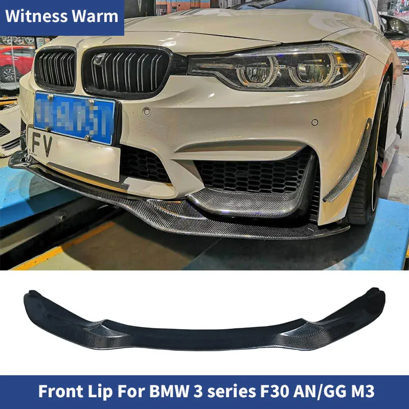 for Bmw 325i 328i 3series F30 An M3 Bumper 2012 - 2018 Front Bumper Lip Spoiler Splitters Carbon Fiber / Frp