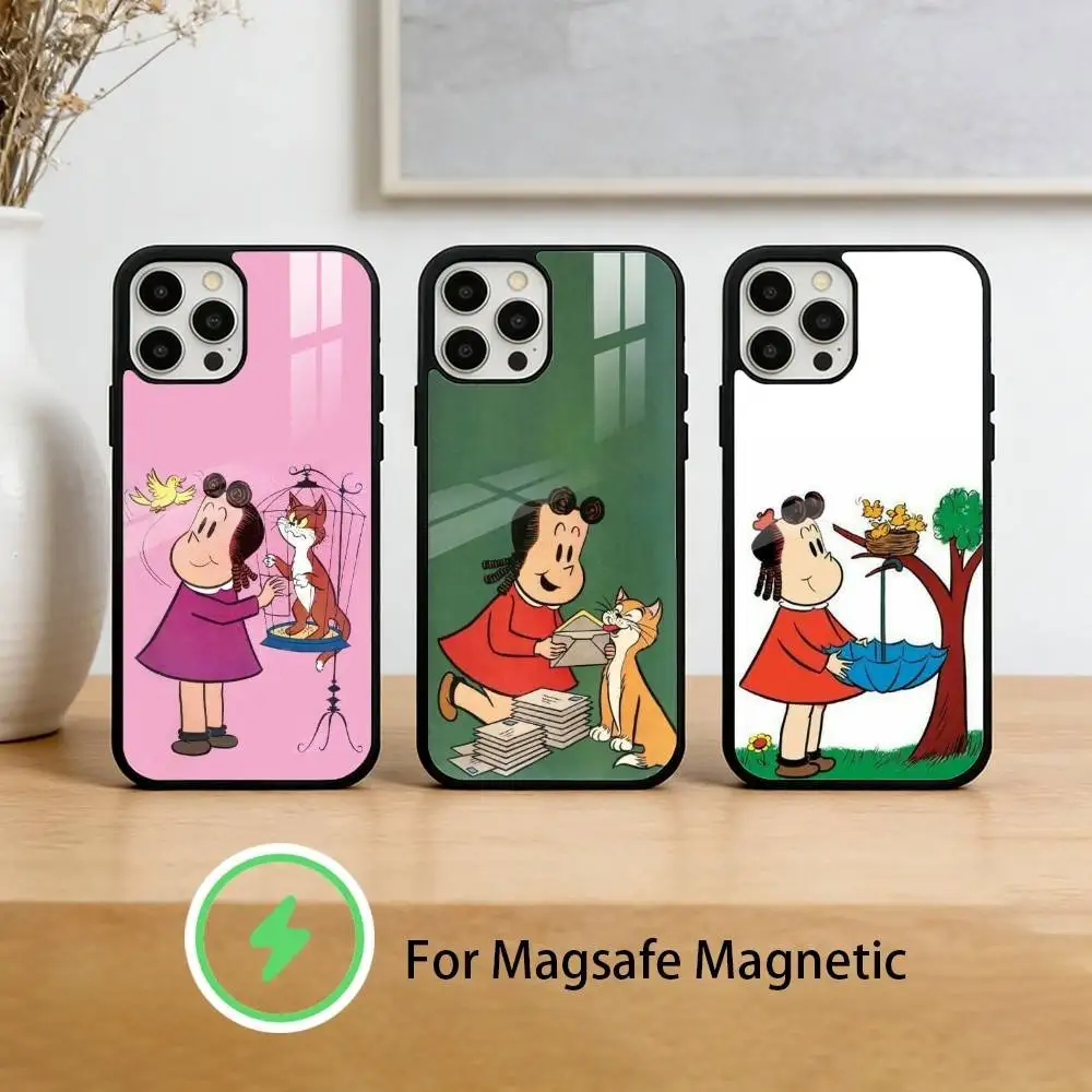 

Cartoon The L-Little L-Lulu Show Phone Case For iPhone 17 16 15 14 13 12 Pro Max Plus for Mirror Wireless Magnetic Cover