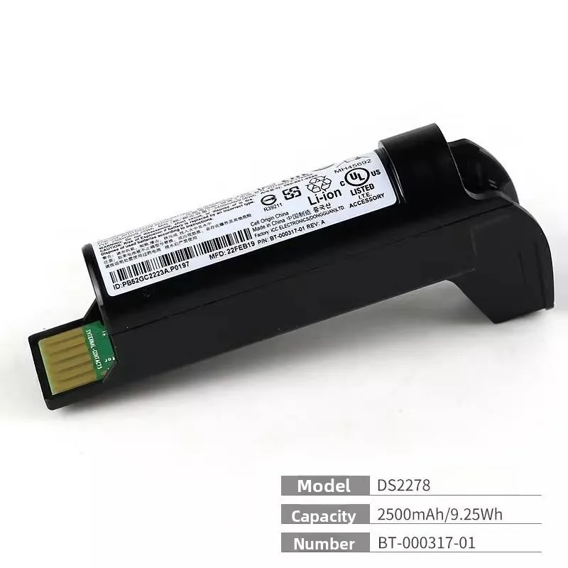 3.7V  2500mAh For Zebra barcode collector wireless scanner DS2278-SR battery  new BT-000317-01