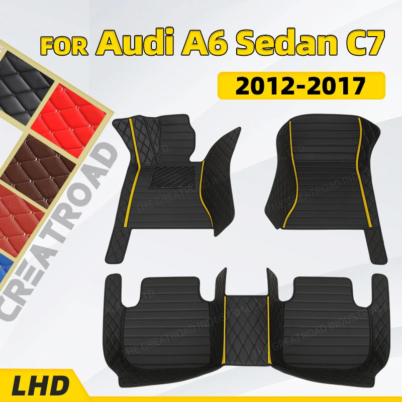 Custom Car floor mats for AUDI A6 C7 Sedan 2012 2013 2014 2015 2016 2017 auto foot Pads automobile cover interior accessoies