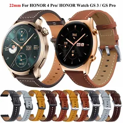 22mm Watchband For HONOR Watch 4 Pro/GS 3/GS Pro/Magic Watch 2 46mm Replacement Leather Strap Band Bracelet ремешок Accessories