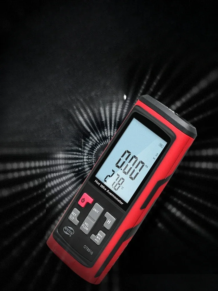 GT8916 Thermal wind speed and air meter, high-precision wind speed and temperature wind meter, digital air meter