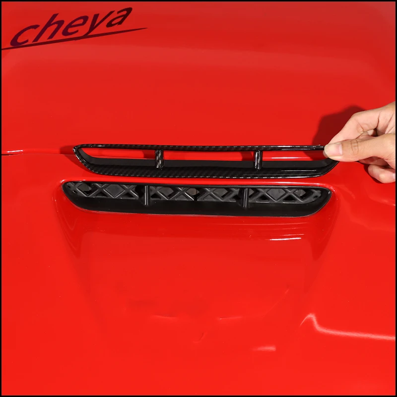

For Chevrolet Corvette C6 ZR1 Z06 2005-2013 ABS Plastic Carbon Fiber Front Hood Vent Frame Car Exterior Accessories 1 Pcs