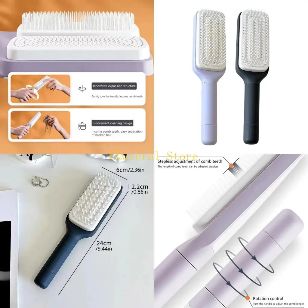 E7CE Modern Hairbrush For Men Women And Kids Feature Single Touch Cleaning System