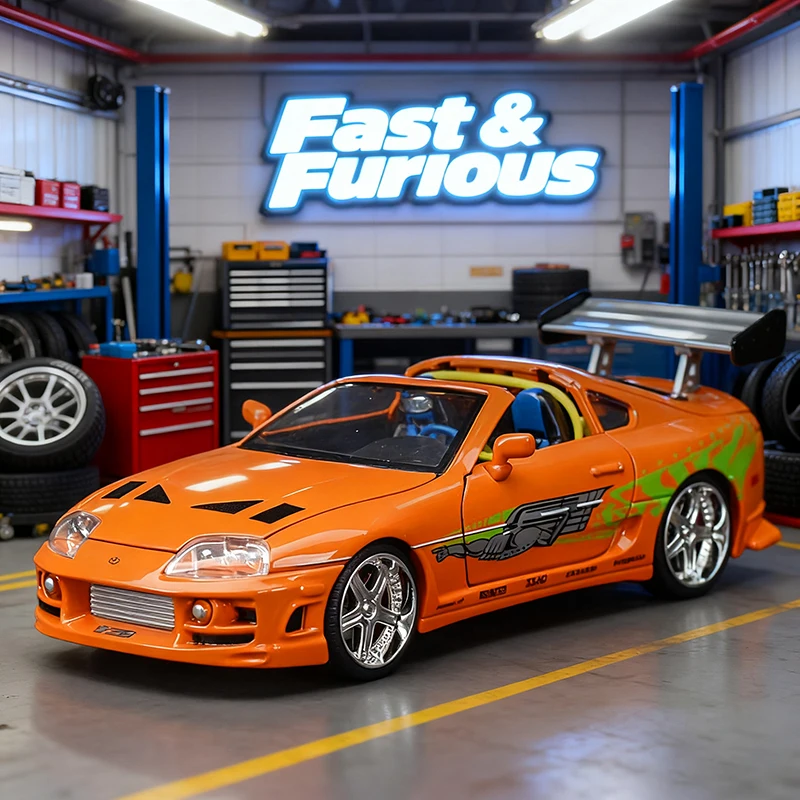 

JADA 1:24 Fast & Furious Brian Supra Alloy Car Diecasts & Toy Vehicles Car Model Miniature Scale Model Car Toys For Children