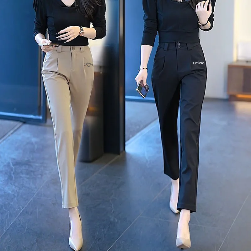 Fashion High Waist Pencil Pants Women Golf Clothes Luxury Brand Golf Pants Women Golf Wear 2024 Autumn Business New Suit Pants