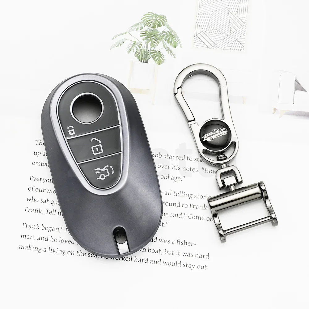 Gun Grey TPU Keyless Protector Car Key Case Cover for Mercedes Benz S500L C260l C200l Glc300l E300l W223 W206 S350L S400L S450L