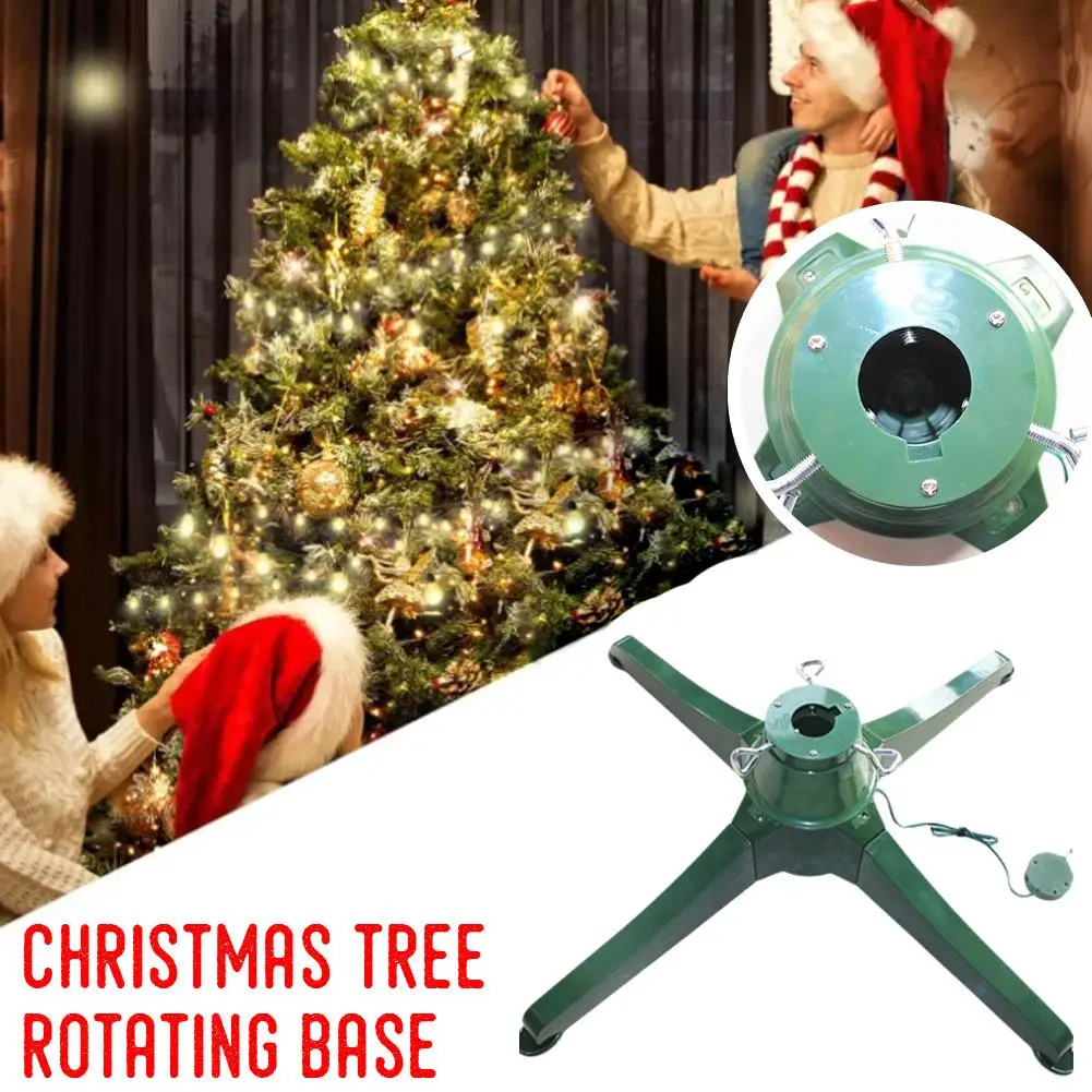 Christmas Tree Decoration New Year 2024 Christmas Tree 360 Rotating Stand Electric Base Tree Degree Stand Rotating Christma Q4L5