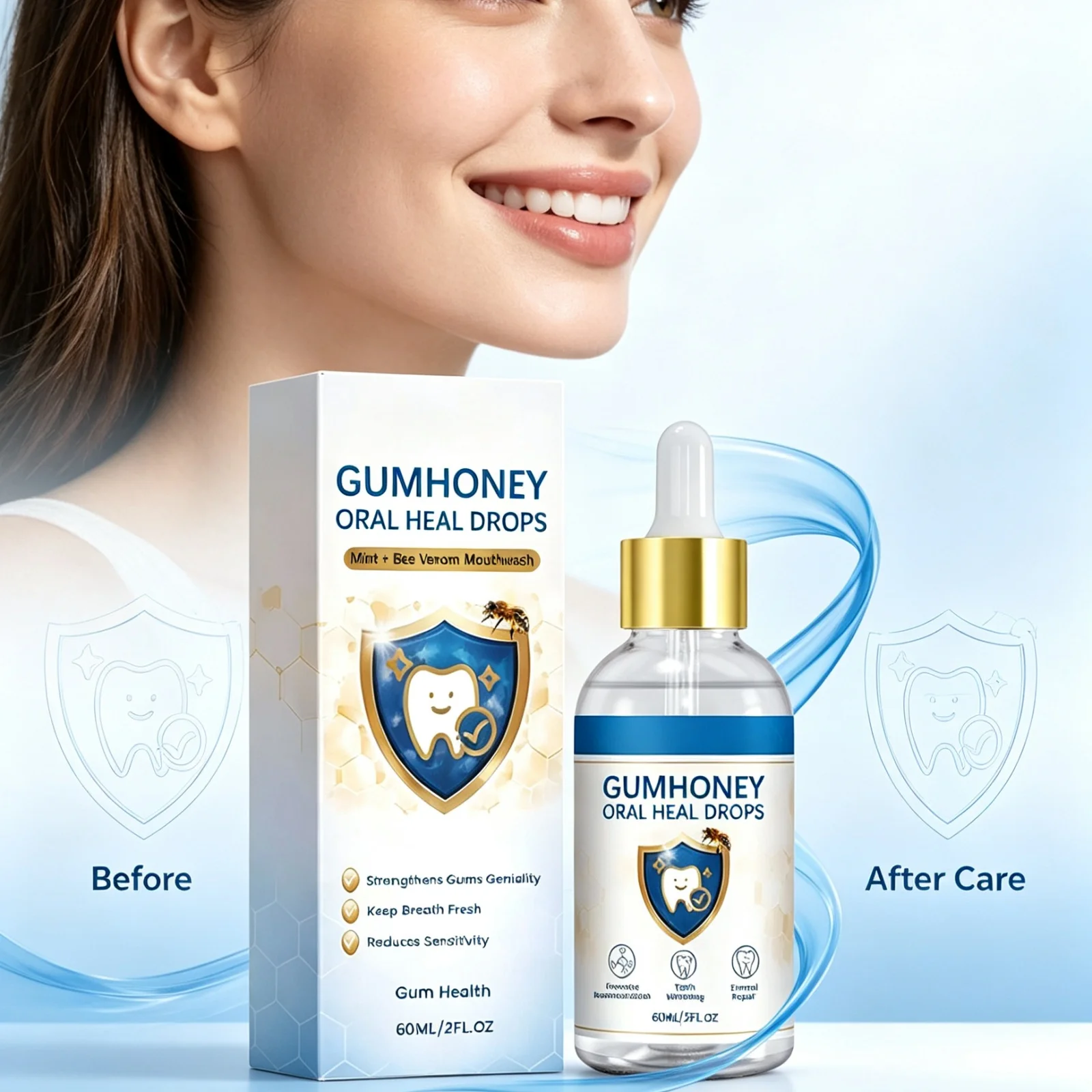 Gum Repair Drops Relief Sore Allergy Anti Gingival Atrophy Reduce Yellowing Tooth Stains Fresh Breath Oral Hygiene Healing Fluid