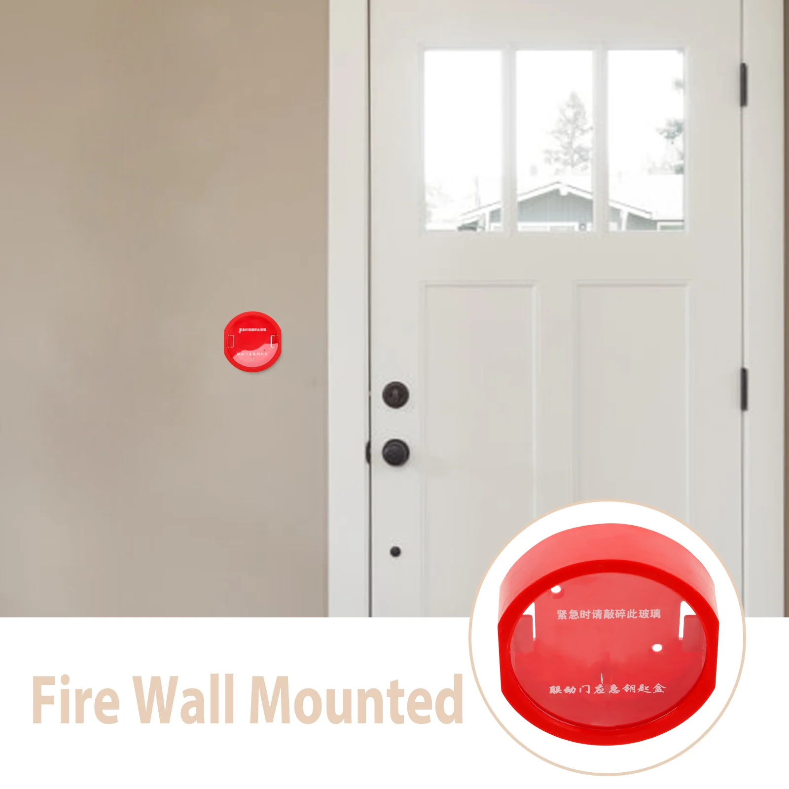 Emergency Key Box Durable Plastic Wall Mounted Fire Safety Cabinet Lockbox for Doors Windows Outdoor Residential Commercial