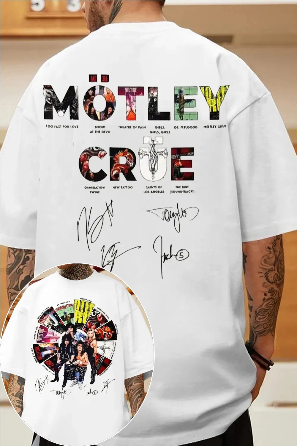 Retro 2026 Motley Crue Band Graphic TShirt Mens Womens Cotton Tee