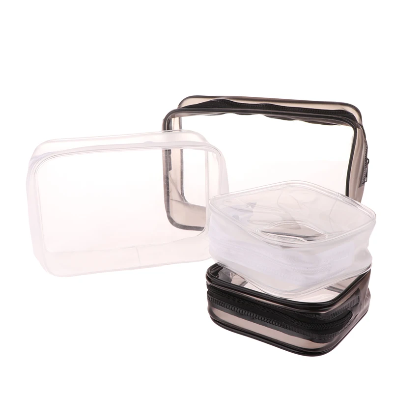 Bolsa de maquillaje transparente para mujer, Mini bolsa de almacenamiento de lavado portátil con cremallera, organizador de cosméticos, 1 unidad