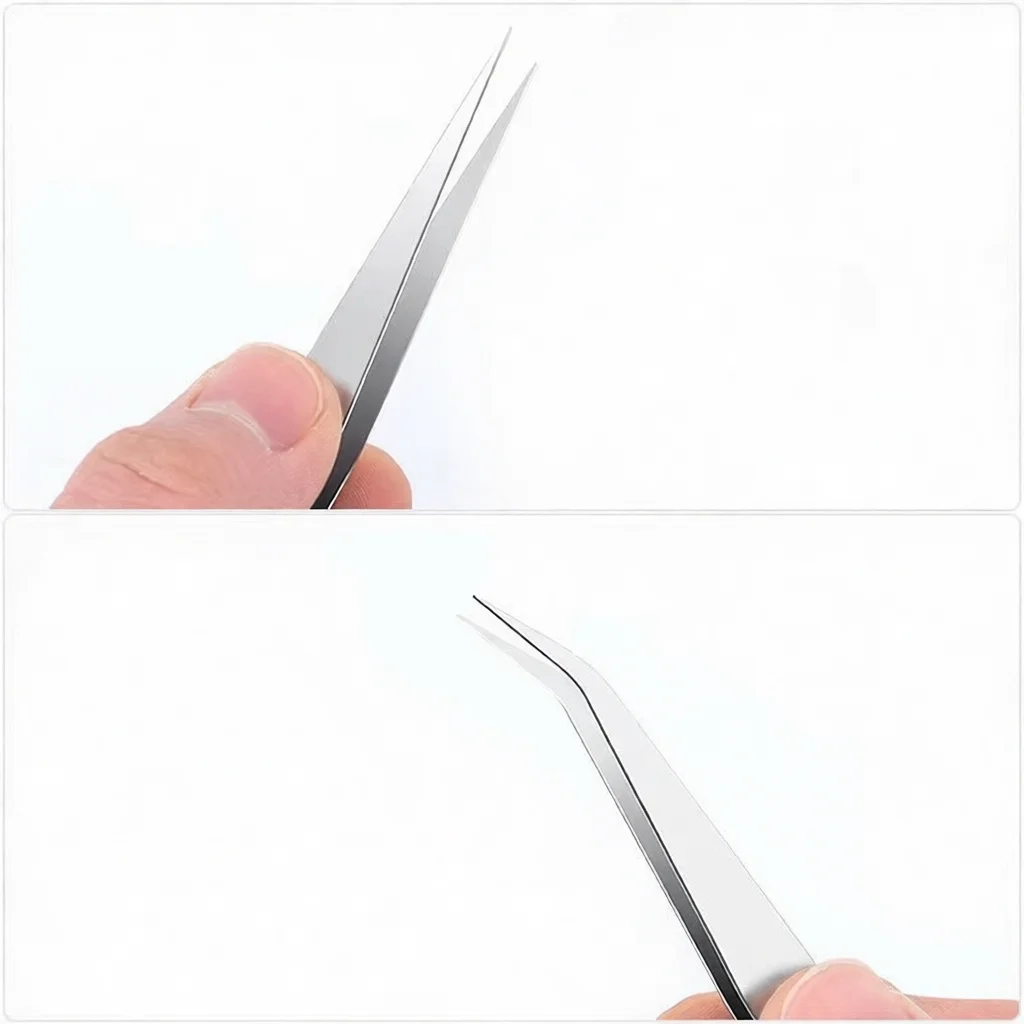 Heavy Duty Stainless Steel Tweezers Precision Tip For Hobby Craft Electronics Soldering Repairing Jewelry Beauty Tool