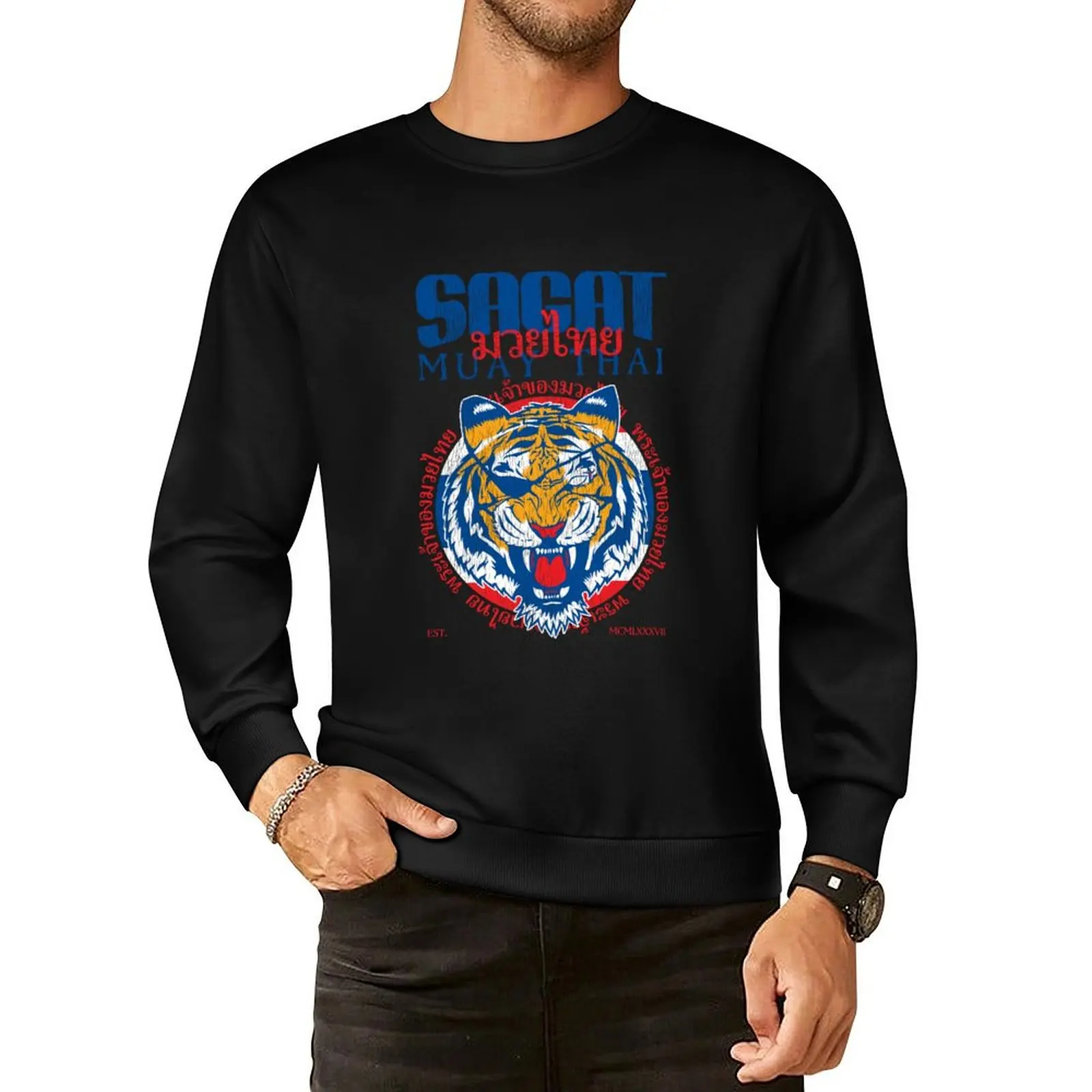 

Sagat God of Muay Thai Gym Tiger Pullover Hoodie tracksuit men mens designer clothes streetwear men sweatshirts