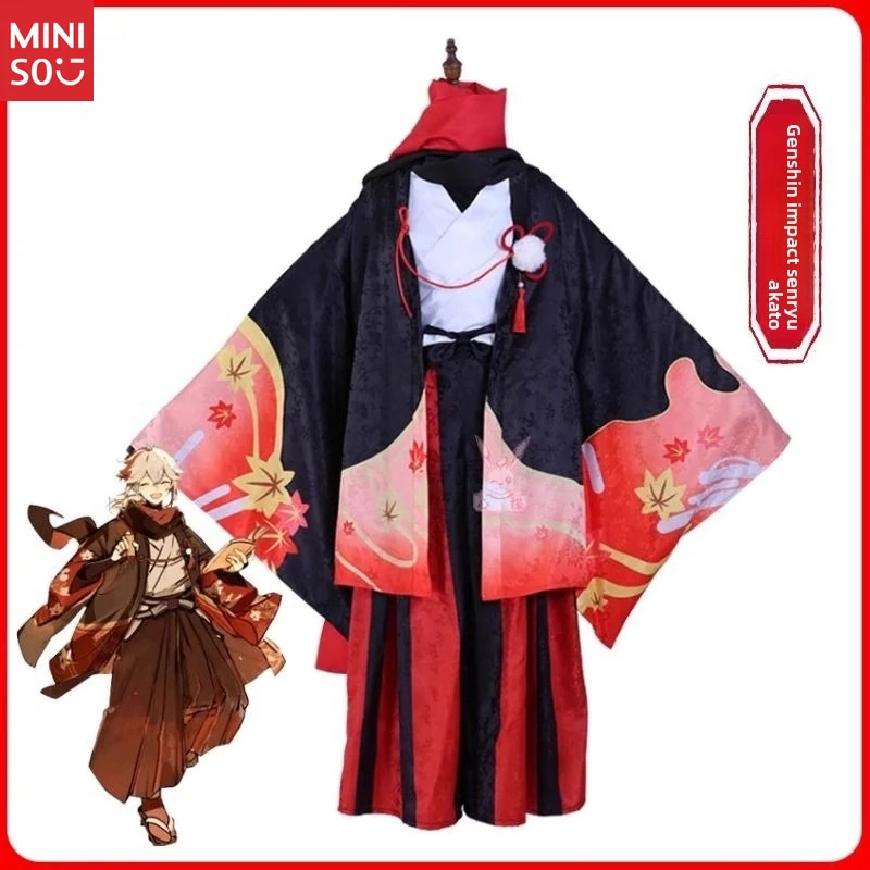 Miniso Genshin Impact Kaedehara Kazuha Cosplay, Five Kasen Crimson Outfit