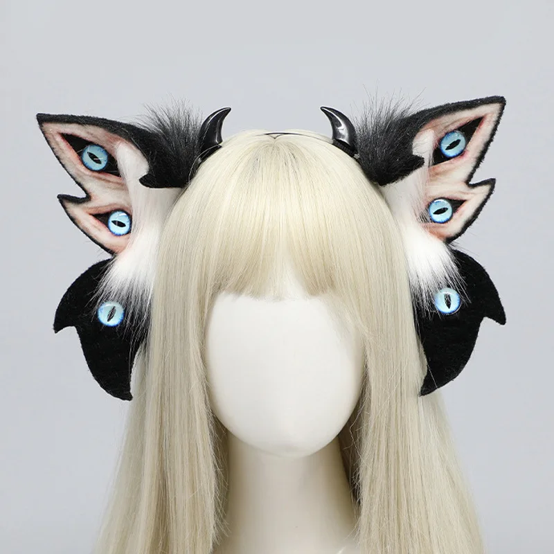 

2025 New Cthulhu Animal Ear Headband Halloween Cosplay Fluffy Demon Ears Hair Accessories