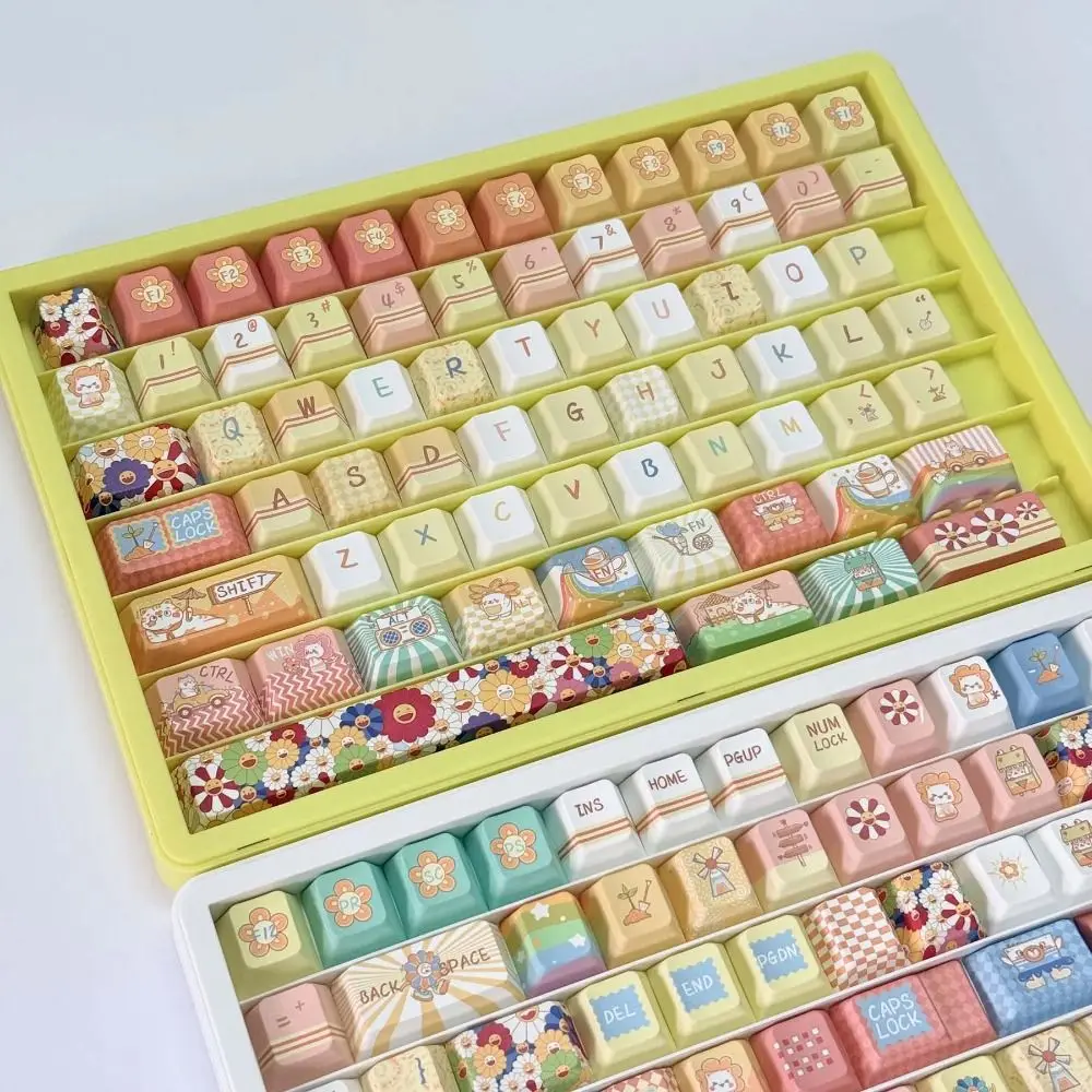 Dustproof PC Keycaps Storage Box with Paper Dividers Waterproof Keycaps Package Organizer Universal Space-saving