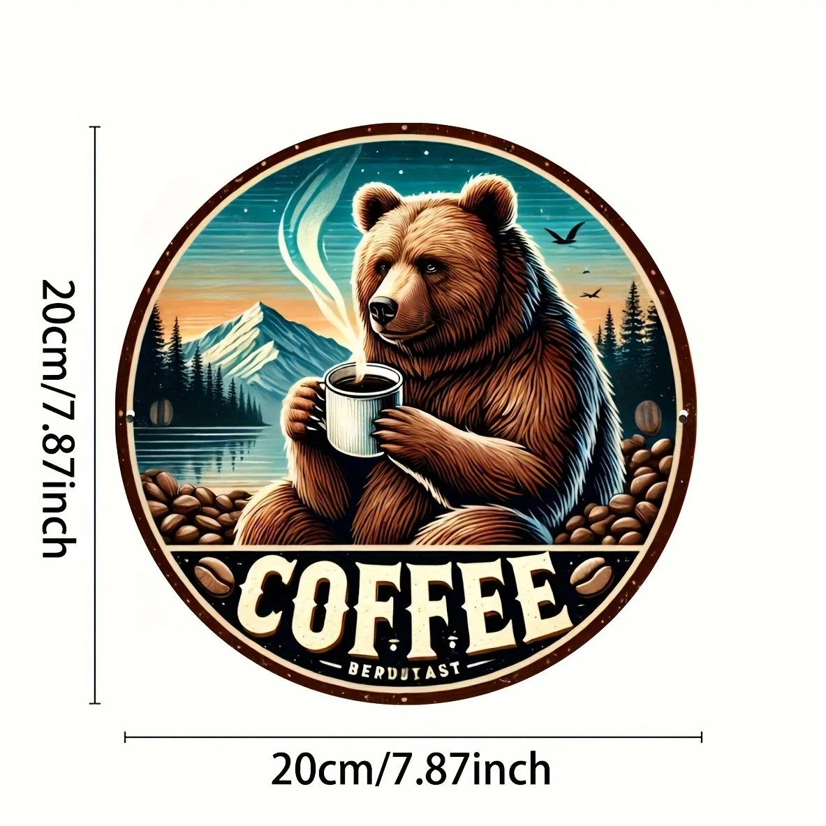 Vintage Black Bear Coffee Sign: Rustic Metal Wall Art, Perfect for Coffee Shops, Bars, and Home Decor - DIY Project and Unique G