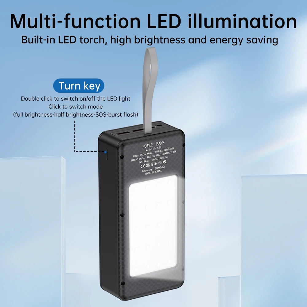 21-teiliges 18650 Batteriegehäuse DIY Mobile Power Box, lötfreies 22,5W Schnellladegerät mit DC/USB/Type-C Ausgang und LED-Licht für Outdoor-Stromversorgung – Detail 10