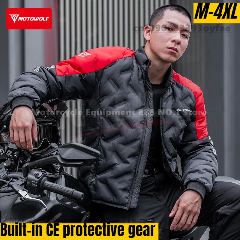 Chaqueta de plumón de pato para motocicleta, chaqueta impermeable de invierno para motocross, equipo de protección CE, chaquetas cálidas de caballero para motocicleta de invierno 4XL