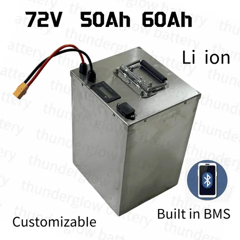 li ion 72v 50Ah 60Ah lithium ion battery with bluetooth APP BMS for 3000W 5000w scooter bike motorcycle + 10A charger
