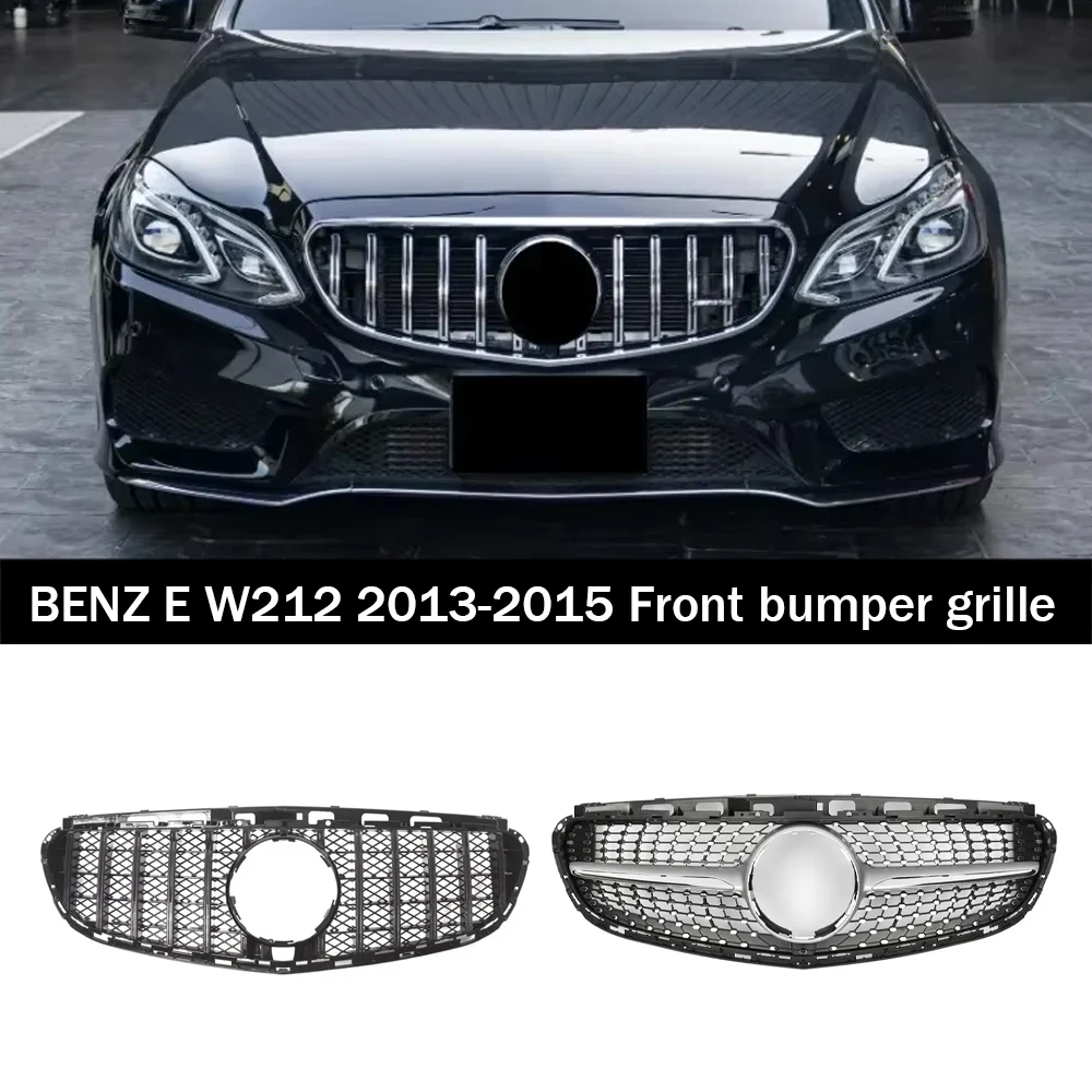 

Front Bumper Grille For Benz E W212 E300 E350 E400 2013-2015 Glossy Black GTR Style Racing Grille
