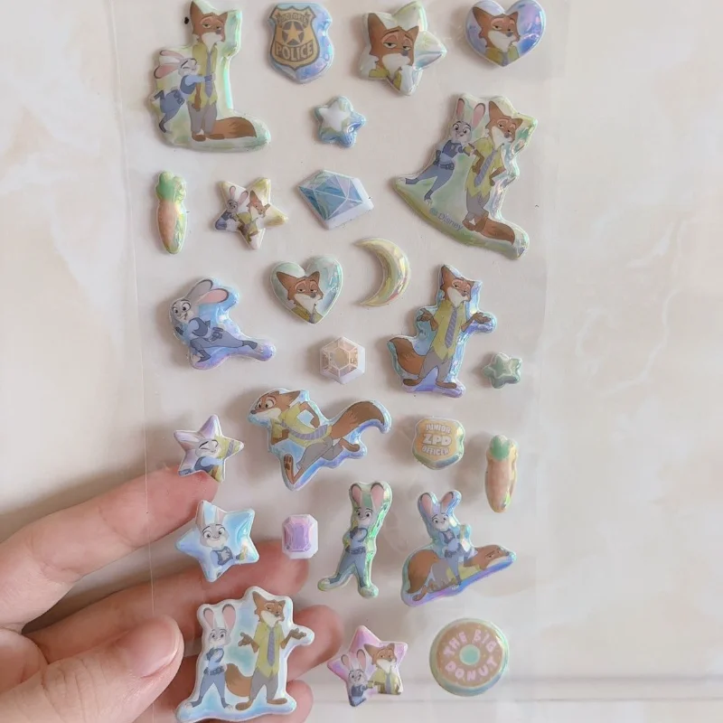 Neue Disney Stich Blase Aufkleber Cartoon Zootopia 3D Dimensionale Aufkleber Telefon Fall Ccd Dekoration Nette Student Belohnung Aufkleber