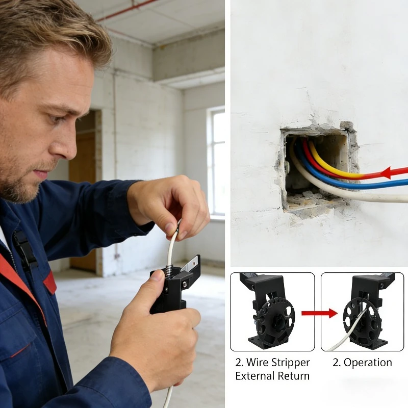 

Adjustable Handheld Wire Stripper Rubber Plastic Sheath Tool For Cable Fiber Optic Ethernet Electrician Portable Stripping Tool