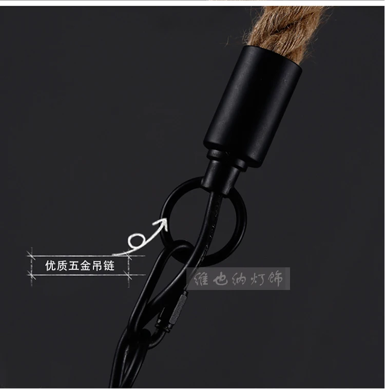 الشمال الرجعية القماش الصناعي قلادة مصباح حبل القنب شنقا أضواء الثريا تركيبات لغرفة النوم مطعم غرفة الطعام