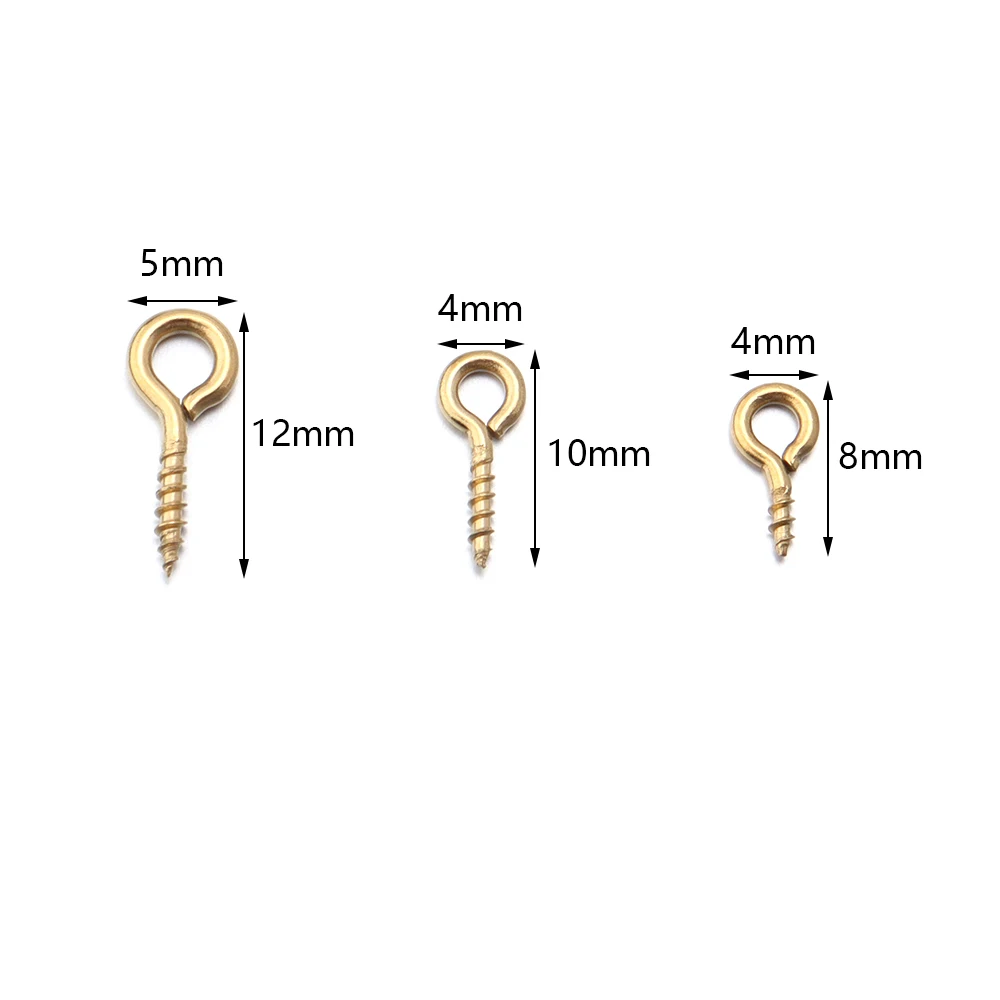 20-50 pz/lotto in acciaio inox Eyepin portachiavi gancio Eye Pins Mini vite pendenti fai da te filettato Pin Fitting braccialetto di gioielli fai da te