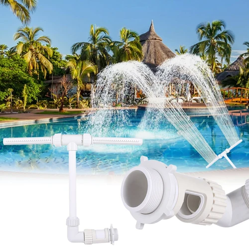 Fuente de agua de doble pulverización para piscina, rociador de piscina de cascada ajustable, soporte creativo para fuente rociadora de piscina