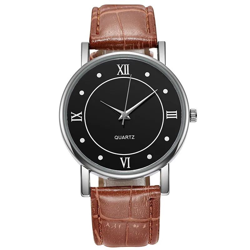 Fashion Men\'s Leather Alloy Watches Quartz Wrist Watch Business Watches