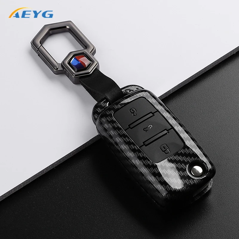 ABS Carbon Fiber Car Key Case Cover For VW Volkswagen Amarok Polo Golf 4 5 6 MK4 Bora Jetta Altea Alhambra Passat B5 B6 B7