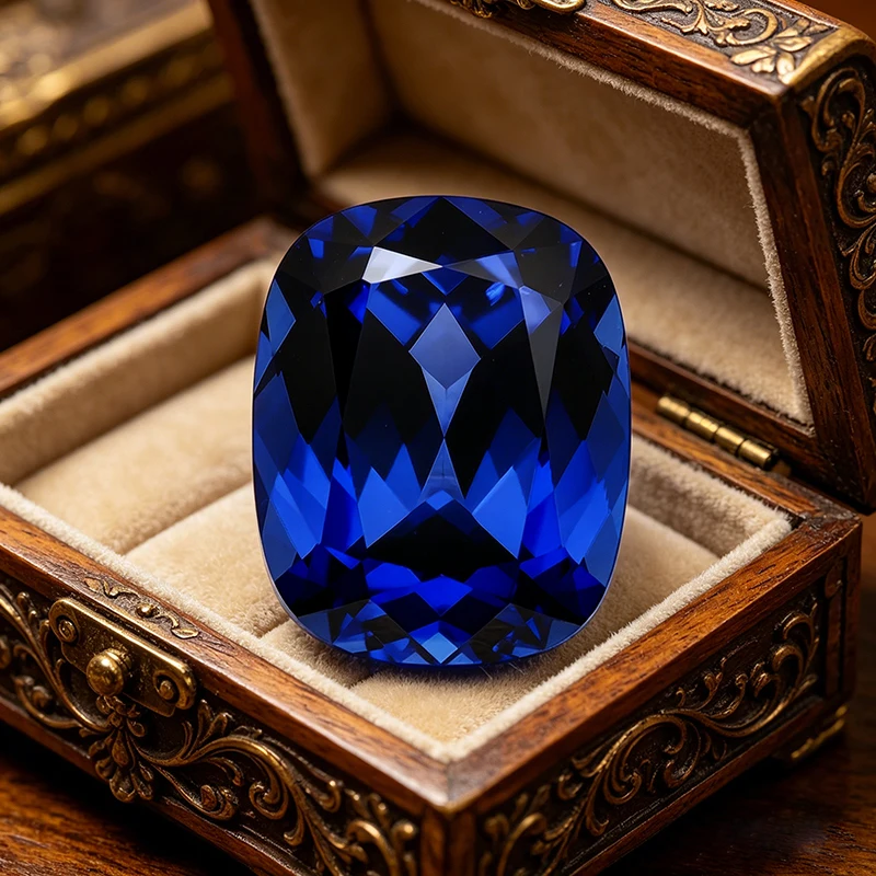 

Искусственно выращенный сапфир L-Cushion Cut, королевский синий, с сертификатом AGL, для изготовления ювелирных изделий