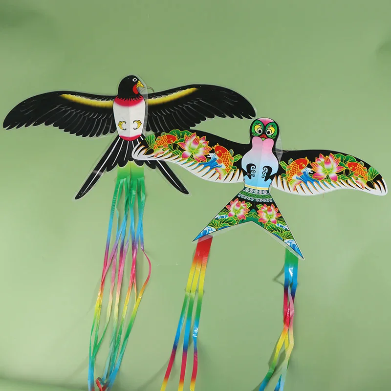 Aquilone per bambini Cartone animato pieghevole Mini giocattoli di plastica Aquilone con canna da pesca con freno a mano per bambini Giocattolo divertente all'aperto per riunioni di famiglia