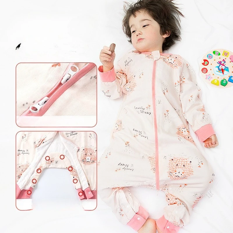 Baby Sleeping Bag Summer Thin Double-layer Bamboo Cotton Gauze Sleeping Bag Baby Children Split Legs Sleeping Bag
