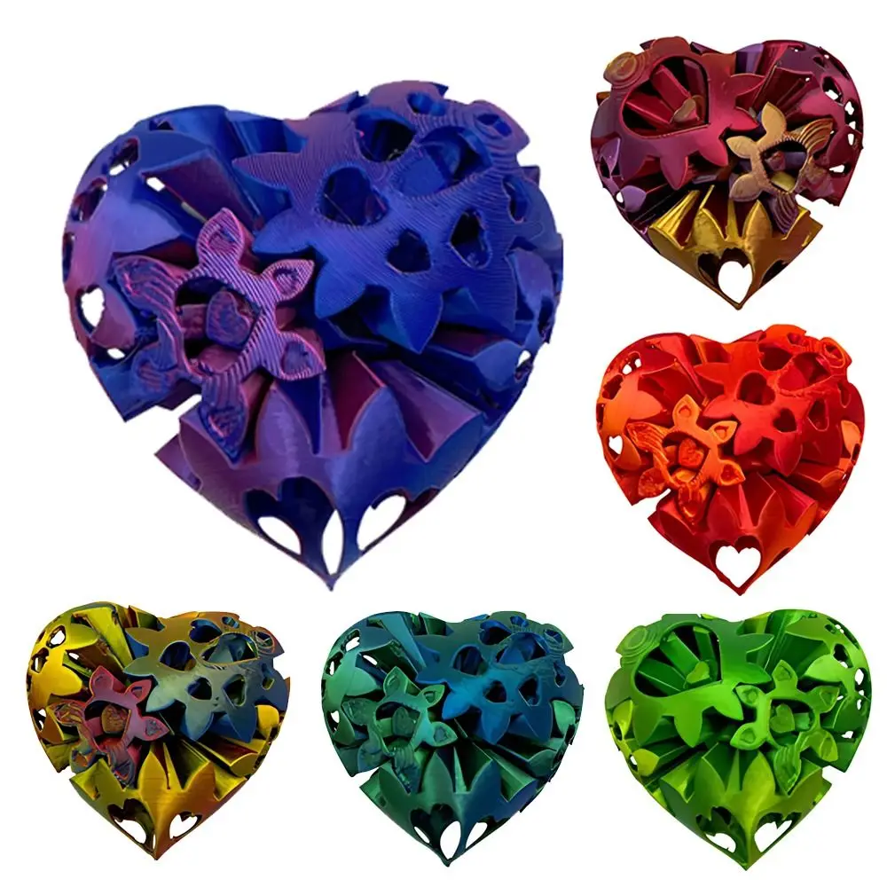 Impossible Spiral Heart 3D Printed Gear Ball Heart Anxiety Relaxing Decorative Ornaments Fidget Toy Stress Stress Ball