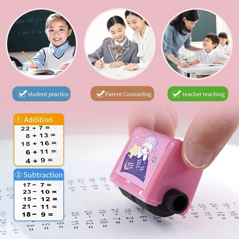 Arithmetic Rolling Stamp Addition and Subtraction Question Stamp Within 100 Pupils Math Practice Questions Digital Roller Type