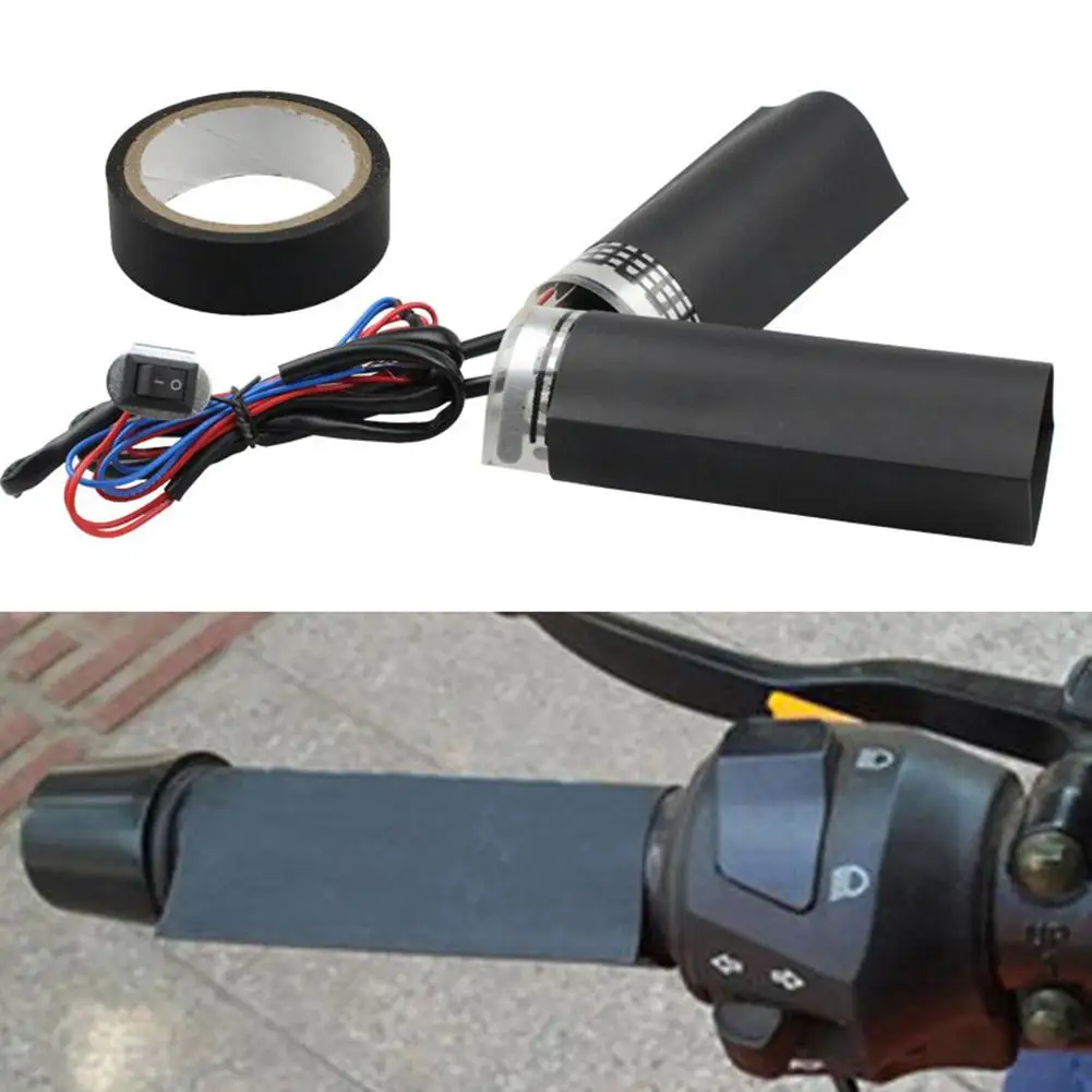 Universal 12V Motorcycle Heated Handles Grips ATV Snowmobile Handlebar Heater Warmer Kit For Suzuki Yamaha Heated Steering Q2F0