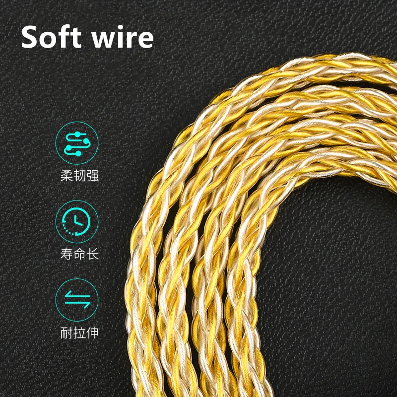 

8 порций 7N монокристаллический медный посеребренный провод для наушников 80 жил 8/16 прядей