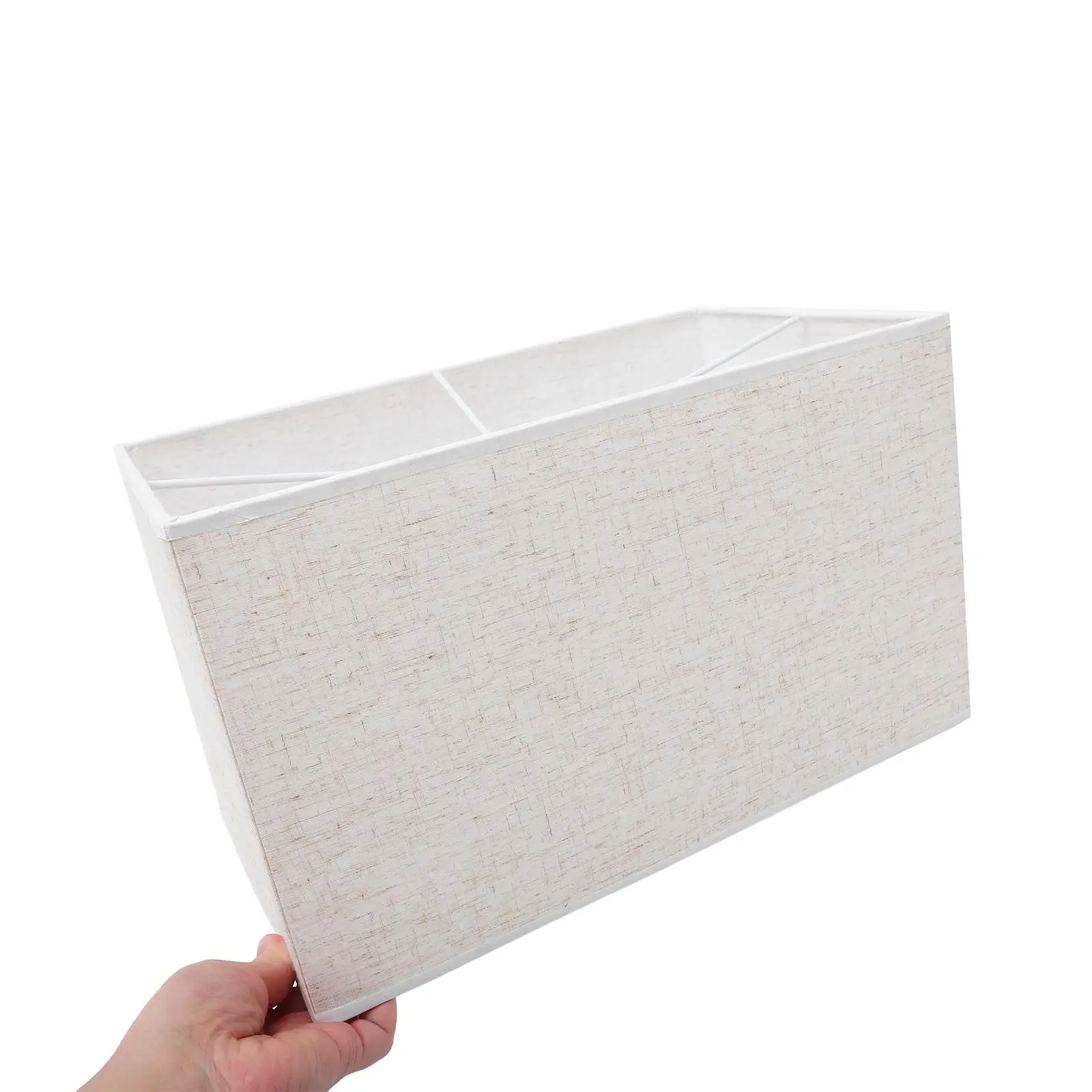 Linen Lamp Shade Cloth Cover Rectangle Dustproof Decorative Home Hotel Bedroom Study Library Lighting Accessories