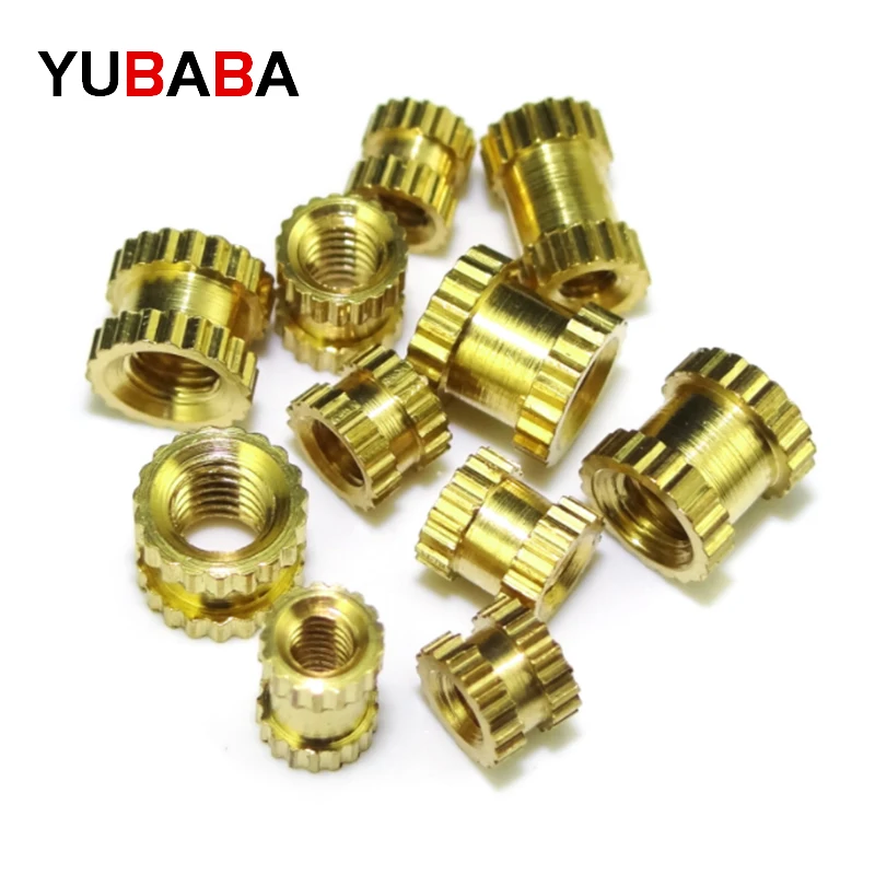 100 pcs/lot M2 M2.5 M3 Kupfer Einsätze Messing Double Pass Rändel Mutter Embedded Verschluss Abstand Muttern C0085