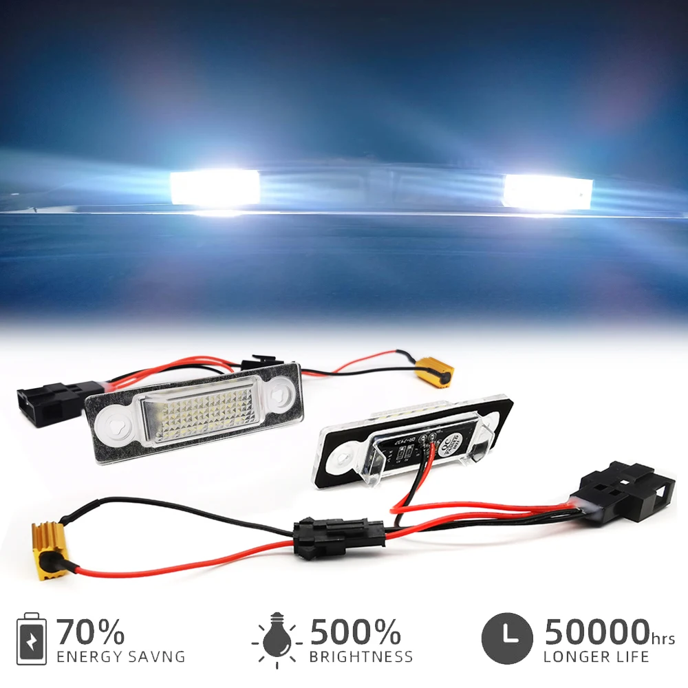 

2 шт. белый светодиодный резервный светильник номерного знака для VW Sharan MKI 7M8 7M9 7M6 Ford Galaxy WGR Seat Alhambra 7V8 7V9 6000K Canbu