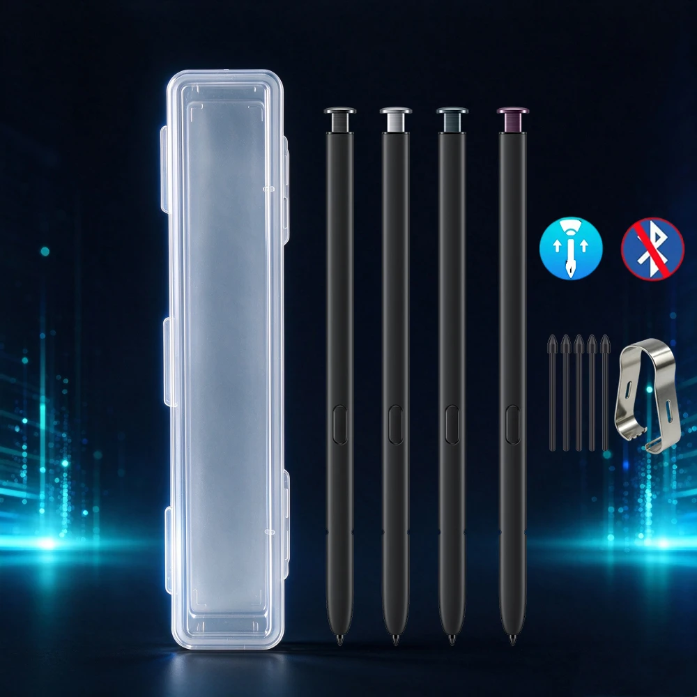 Touch Stylus S Pen for Samsung Galaxy S22 Ultra With Spare Replacement Tips and Transparent Pen Storage Case, Non-Bluetooth