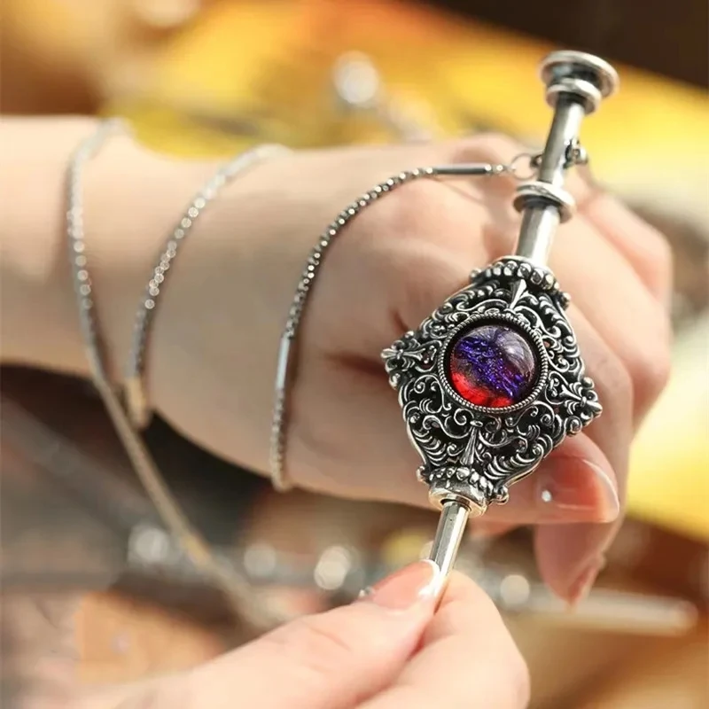 Magic Witch Necklace Women's Vintage Blood Pack Removable Witch Wand Pendant Cosplay Jewelry Couple New Lover