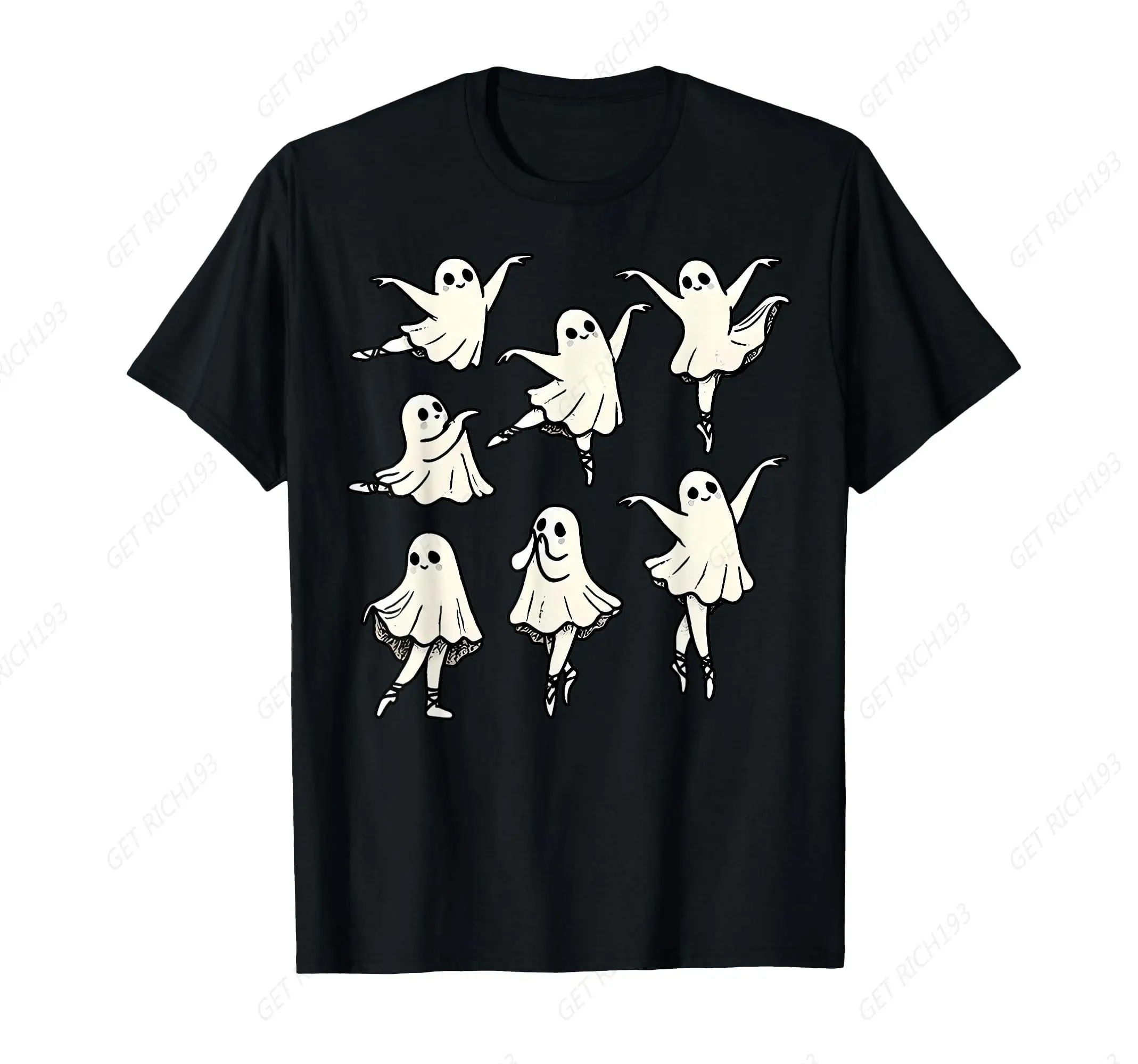 Ballet Ghost Ballet Dancer Spooky Dance Teacher Halloween T-Shirt Gothic Cartoon Dance Teacher Day Halloween Tee