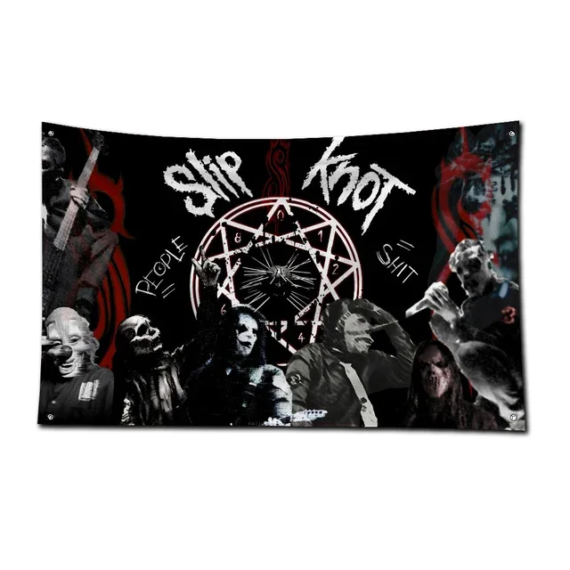 3x5ft H-Heavy Metal slipknots Bands Car Flag Polyester Printed Banner For Garage Wall Art Outdoor Decoration Renovation With