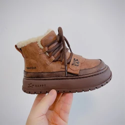 Winter Kid's baby boots soft sole children's snow boots boys and girls warm children toddler thick high top cotton shoes